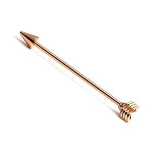 Rose Gold Tone Arrow Industrial Barbell 14G 38mm Ear Piercing Jewelry Scaffold